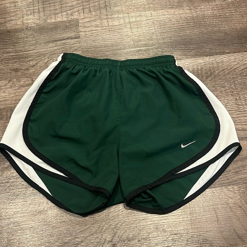 Green Nike retro athletic shorts